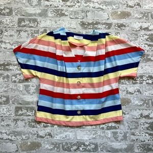 Striped Button Down Top - Excellent Condition